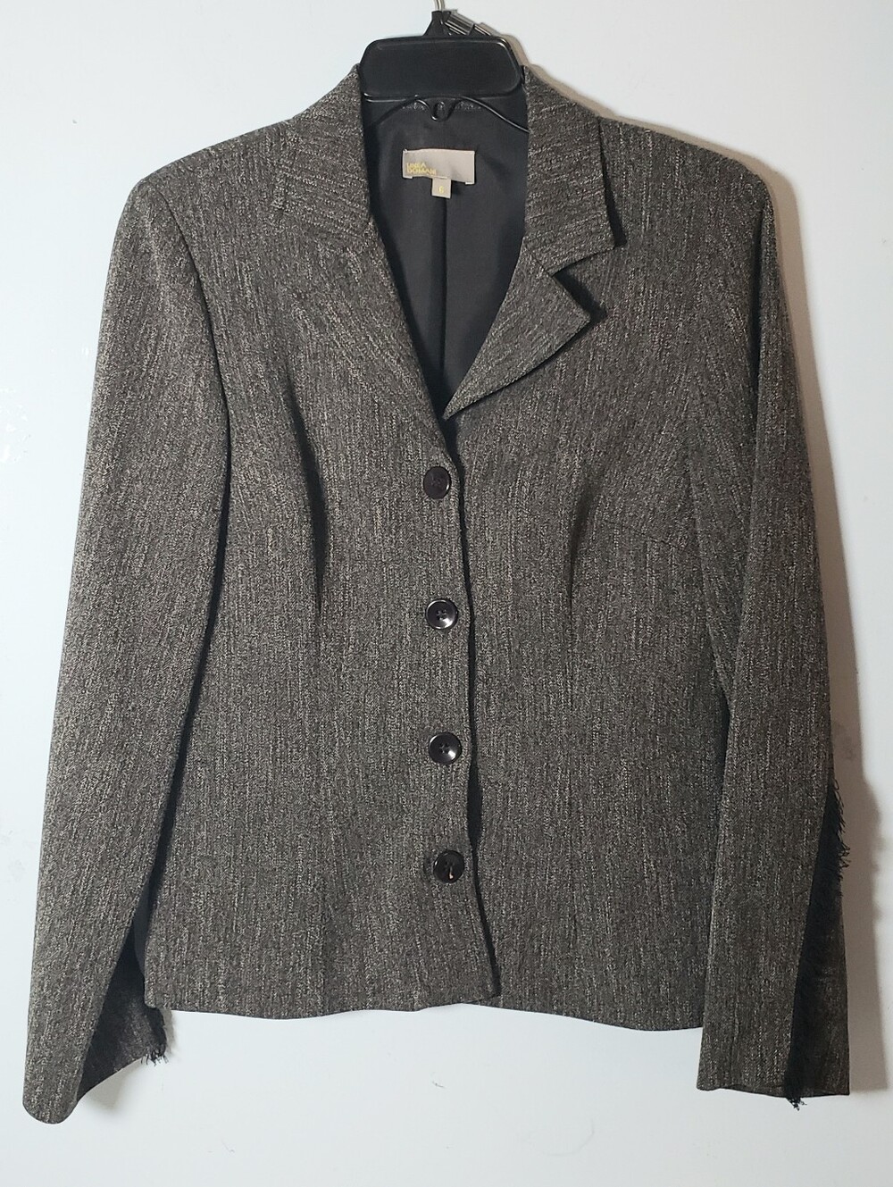 Linea Domani Vintage Skirt Suit Set Fringe Accents 6 Academia Career Events Fall - Picture 5 of 14